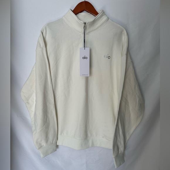 ALO Yoga Tops - Alo Yoga Ivory Half Zip Pullover Sweatshirt NWT Small